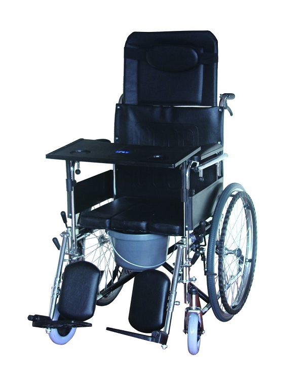  高靠背轮椅(带坐便、可折叠）